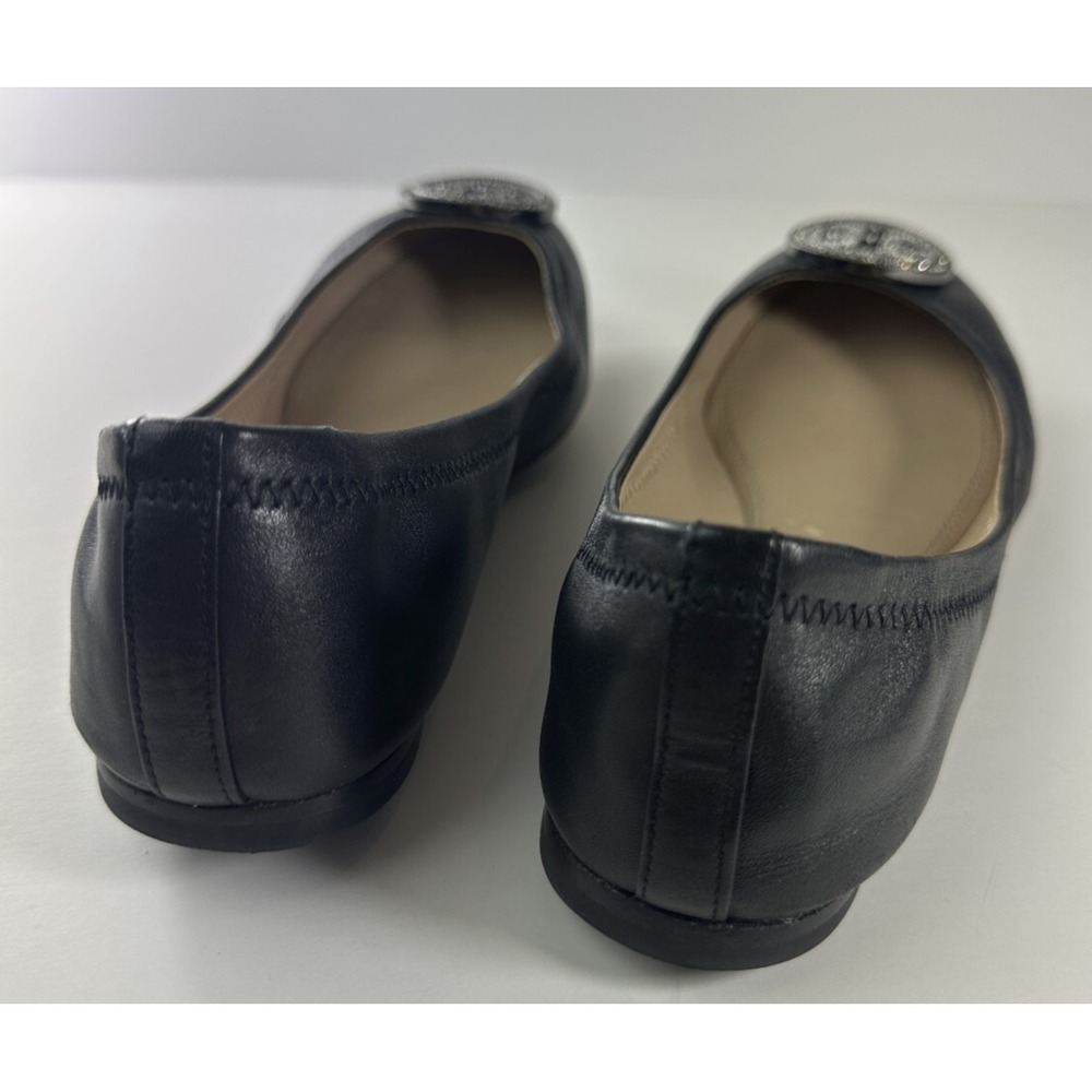 Tory Burch Liana Rhinestone Jewel Embellished Ballet Flats Black Leather Sz 6.5 - Picture 12 of 16